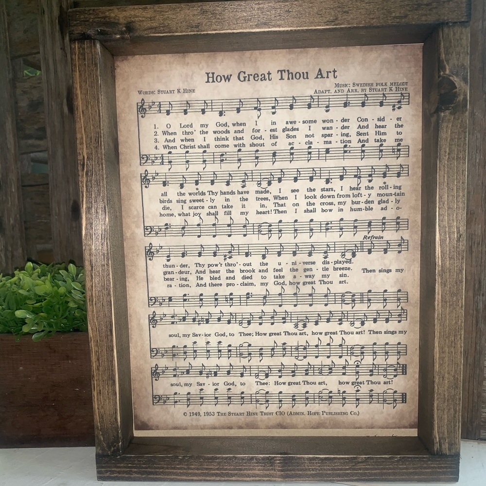 Framed Hymn - How Great Thou Art
